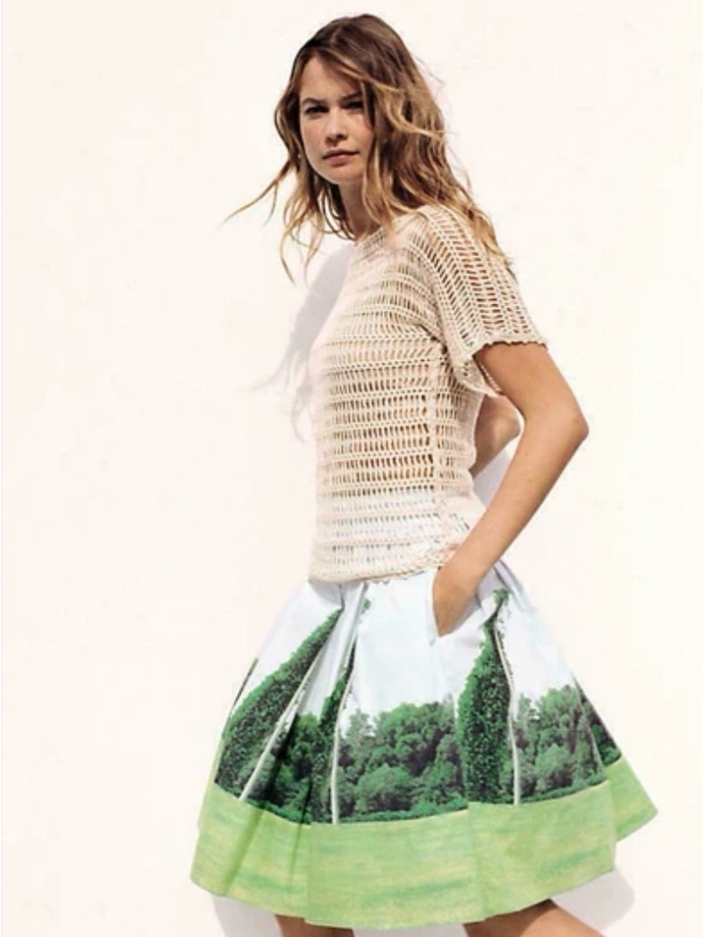 Anthropologie SARAH BALL
PHOTOGRAPHY Landscape Print A-Line Skirt. Summer, sprin
